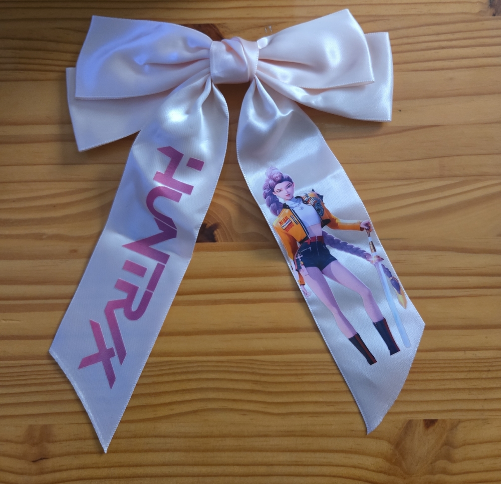 Kpop Inspired Graphic Print Satin Hair Bow